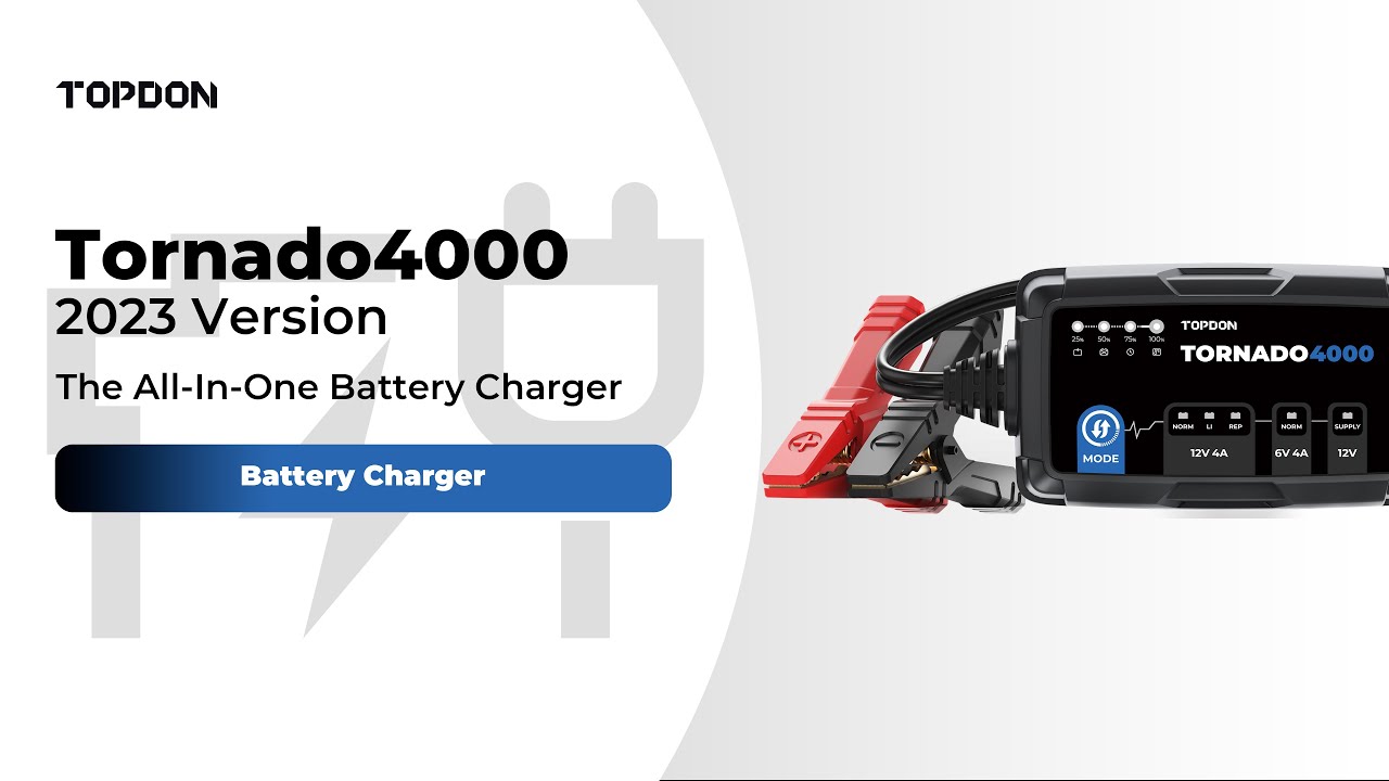 Topdon TORNADO 4000 Battery Charger, Lead-Acid Battery Lithium-Ion