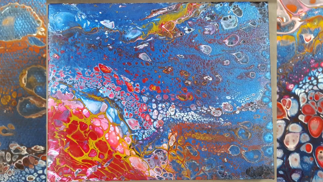 Acrylic Pouring With Cells Liquitex Pouring Medium and Silicone - YouTube