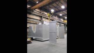 30 TON X 52' HEPBURN OVERHEAD BRIDGE CRANE WITH 5 TON AUXILIARY. STOCK # 2100220