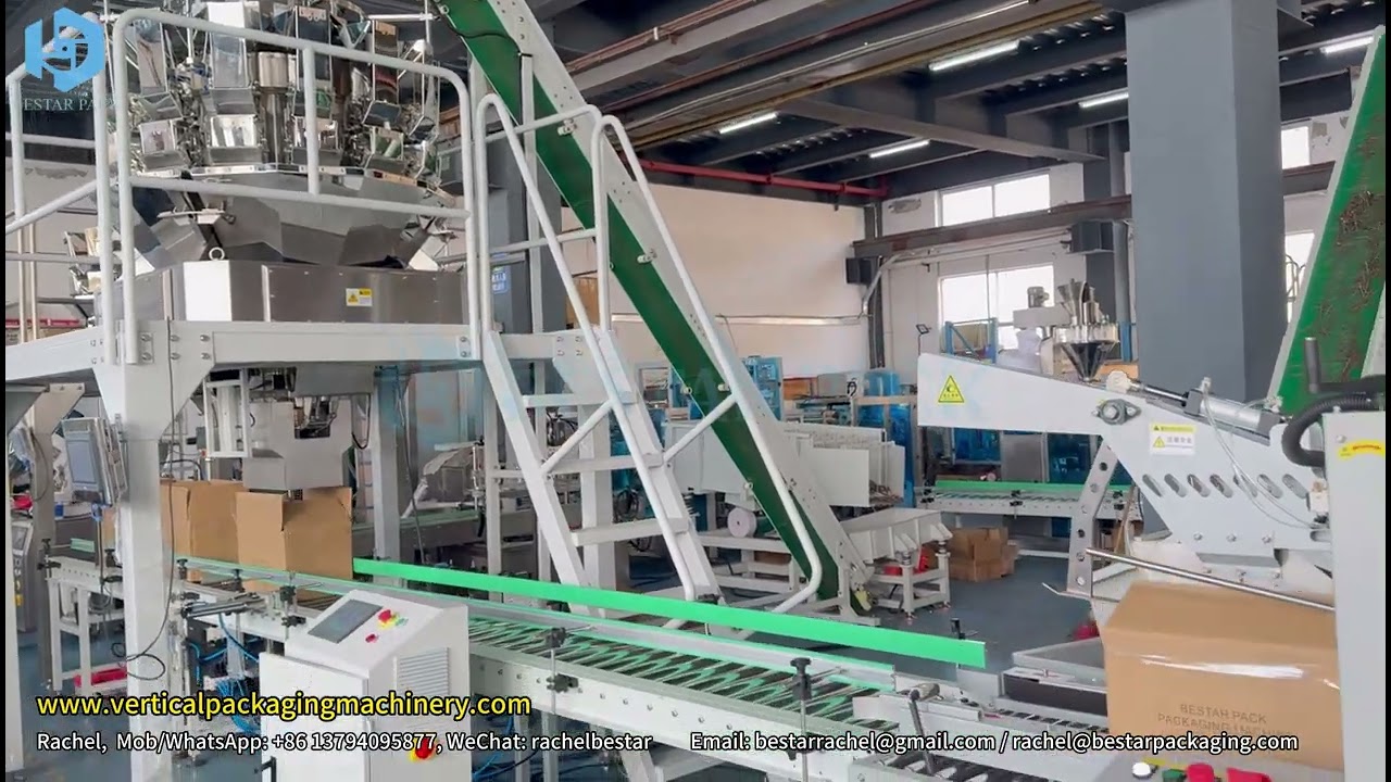 Línea automática de llenado y pesaje de clavos de alambre para envases de cartón de 5 a 25 kg