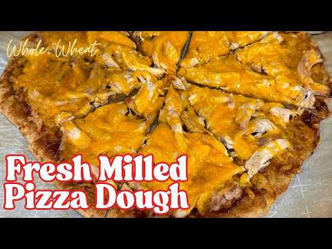 Make Homemade Pizzas with Fresh Milled Flour! Whole Wheat Pizza Dough Crust Recipe (Stand Mixer)