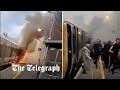 Dramatic moment southeastern train bursts into flames