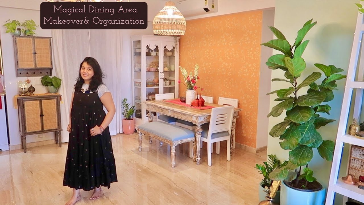 Magical Makeover & TOUR Of My Dining Area || Kitchen Crockery Unit, New Dining Table || Home Tour