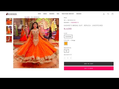 chiffon bridal unstitched dress for dikhawa shop