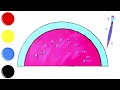 How to Draw and Color Watermelon | Learn Colors | Learn Animals | Learn English