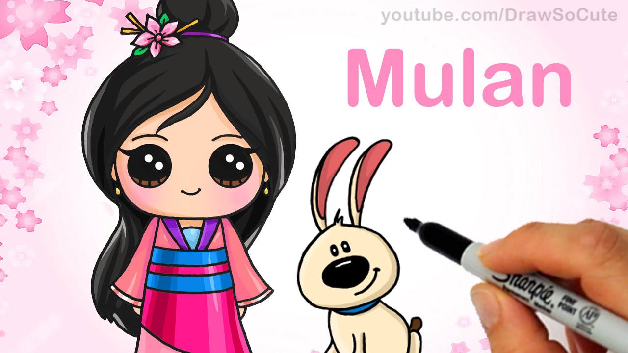 How to Draw Chibi Mulan step by step Cute Disney Princess - YouTube