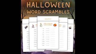 Halloween Word Scramble Puzzle Games for Kids