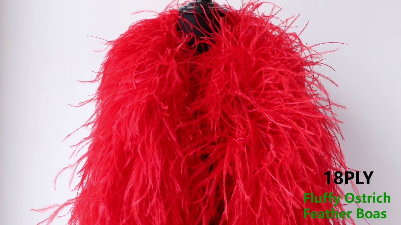 10ply 12ply 14ply 16ply 18ply 20ply Thick and Fluffy Ostrich Feather Boas for Luxury Party Shawl