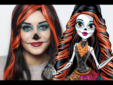 Skelita Calaveras Monster High Halloween smink lépésről-lépésre - YouTube