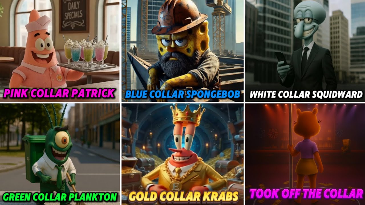 Blue Collar Spongebob Meme All Variants
