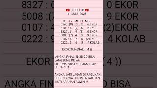 RUMUS EKOR JITU || PREDIKSI HK 1 JULI 2025 || BOCORAN HONGKONG HARI INI || RUMUS HK LOTTO HARI INI