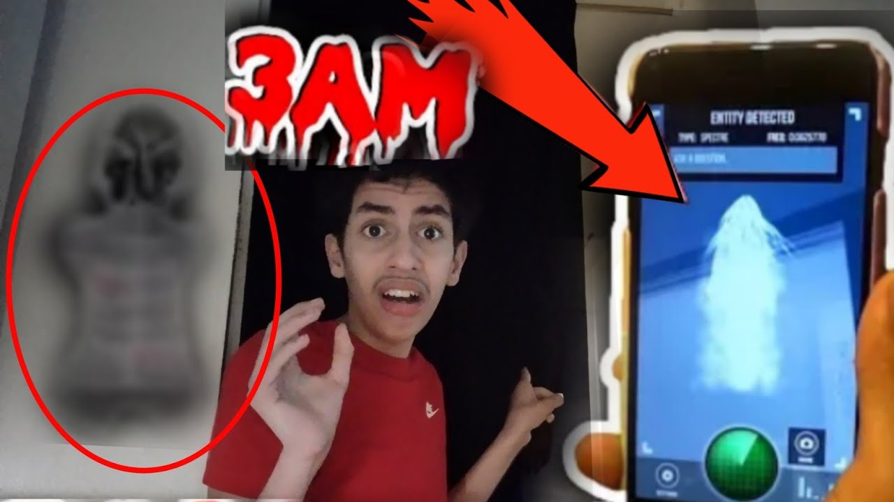using the ghost tracker app at 3AM! (ghost caught on camera)