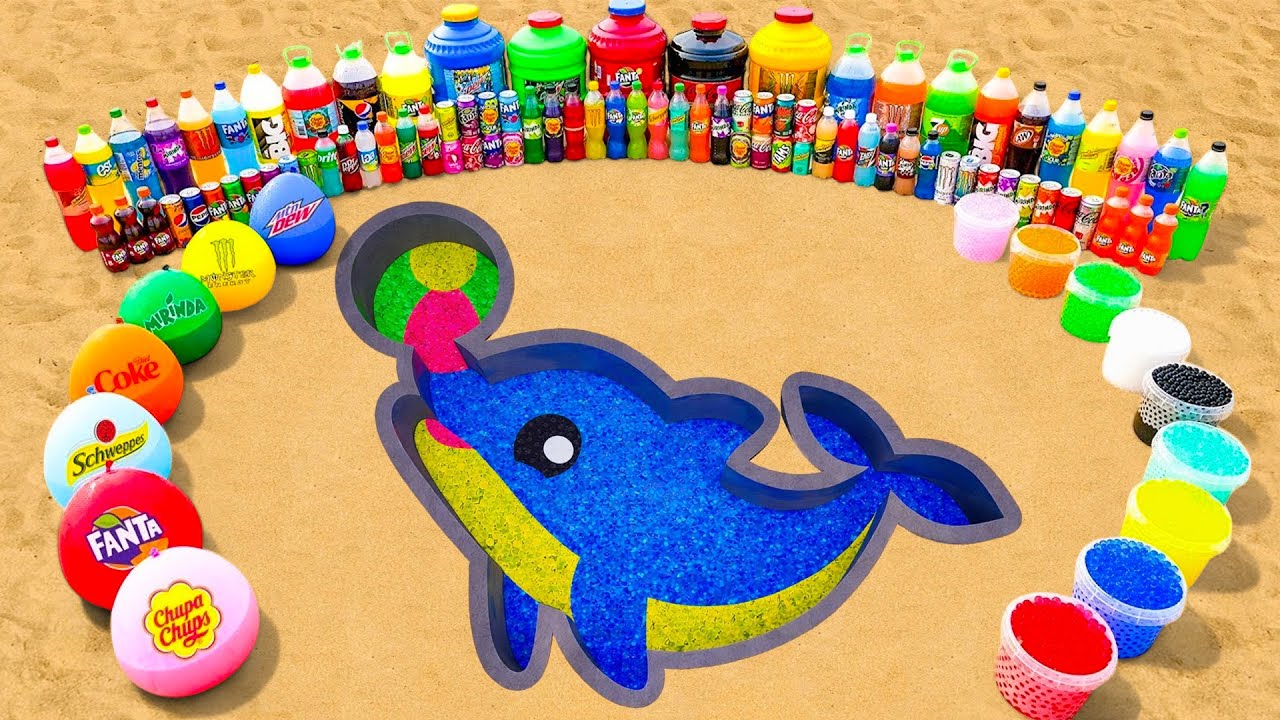 How to Make Dolphin with Orbeez, Soda Balloons, Pepsi, Giant Coca Cola vs Mentos & Balls Underground