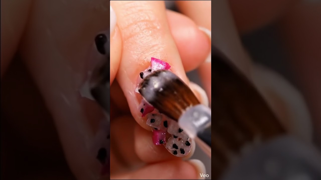 AI Nail Dragonfruit Gel Art ASMR 🫐✨💅 | Satisfying Nail Design Process | Relaxing No Talking