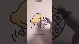 This little chicken found the last egg! #coloring #coloringpages #ohuhumarkers #coloredcaramel