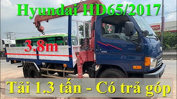 Xe cẩu cũ HD65/2017 - Tải 1.3 tấn - Thùng dài 3.8m - Hỗ trợ trả góp