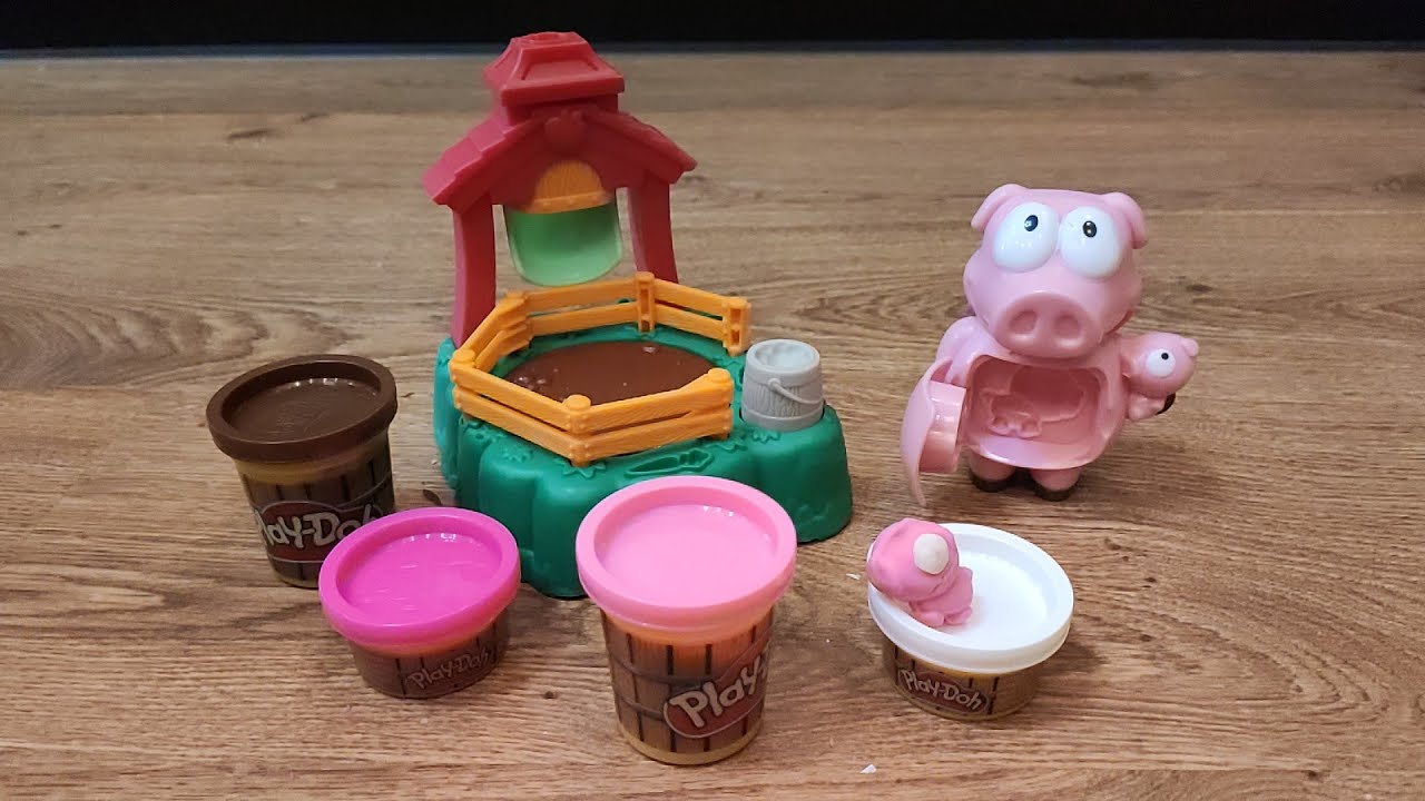 Плей До свинка Пигсли обзор. Play Doh Animal Crew Pigsley.