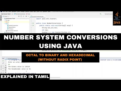 Converting Octal Numbers to Binary and Hexadecimal Numbers in Java | தமிழ்