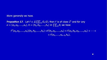 M3302 - Differential Calculus in Banach spaces -  Section 2.1 - Examples Part 2