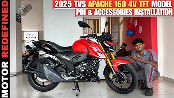 2025 TVS Apache RTR 160 4V TFT Console PDI & Accessories Installation | Mandatory & Paid Parts.