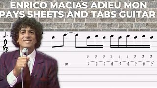 Enrico Macias Adieu Mon Pays Sheets And Tabs