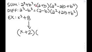 Factoring the Sums and Differences of Perfect Cubes
