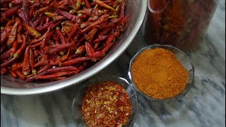 Red Chilli Powder And Red Chilli Flakes Maryams Cuisine Asmr
