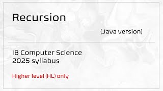 Celebrity B2.4.4: Recursion (HL) | IB Computer Science (2025 syllabus) Profile