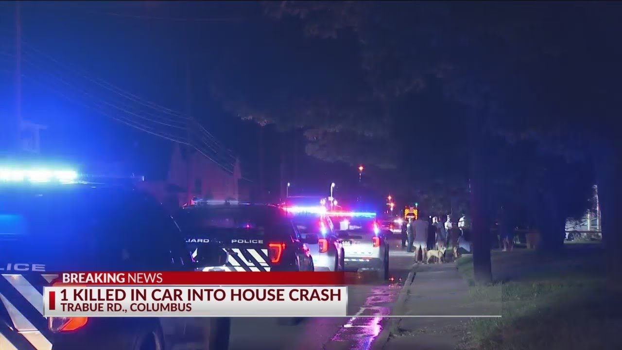 One dead after car crashes into northwest Columbus house - YouTube