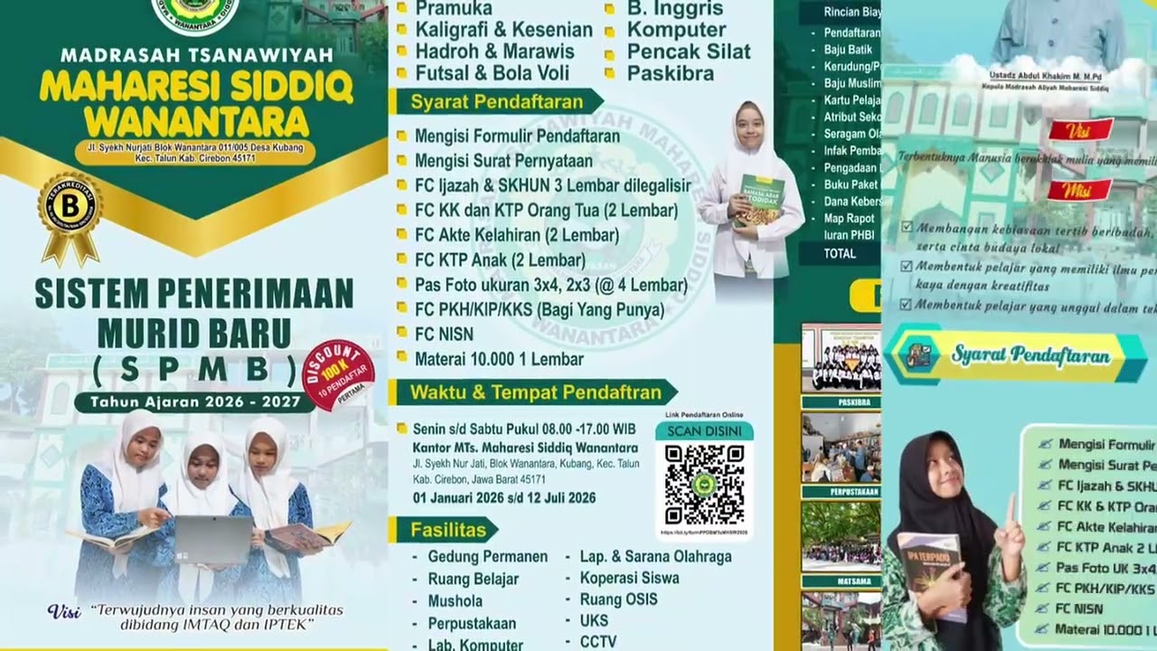 PPDB MTS & MA MAHARESI SIDDIQ TAHUN PELAJARAN 2026/2027