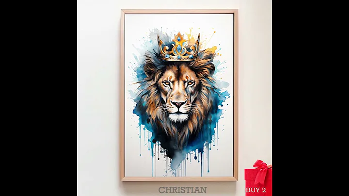 Lion And Jesus Canvas Art, Lion Of Judah, Church Decor, God Wall Art Home Decor, Gift For Christians