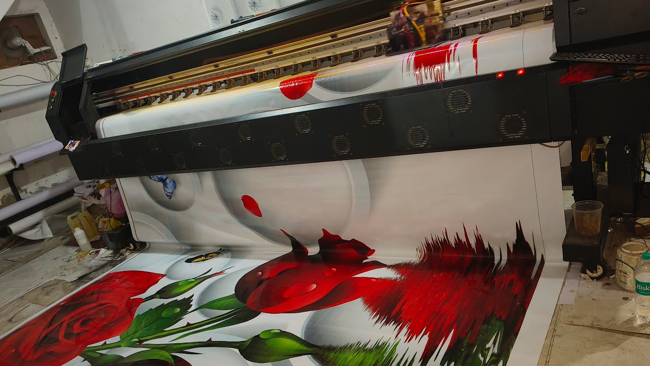 Konica 512 Flex Machine | 3D Wallpaper Printing for Home & Office Walls | High Quality Prints