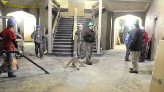 Renovations are underway in the Cony flatiron building
