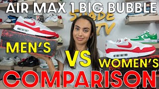 YES THERE'S A DIFFERENCE!  Men vs Women's Air Max 1 86 Big Bubble Comparison