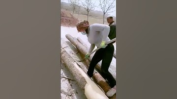 The process of removing the bark - good tools make the work more efficient