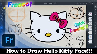 How to Draw Hello Kitty Face Emoji using Adobe Fresco screenshot 2