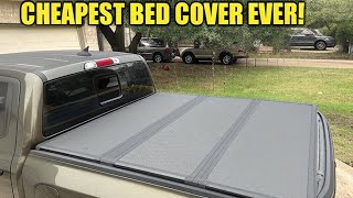 I bought the cheapest hard folding bed cover on ebay so you don’t have to!