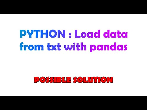 PYTHON : Load data from txt with pandas