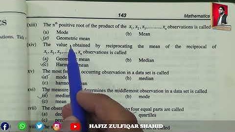 Grade 10 | Math (Science Group) | Unit No 6 {Basic Statistics} Ex  #maths  #hafizzulfiqarshahid