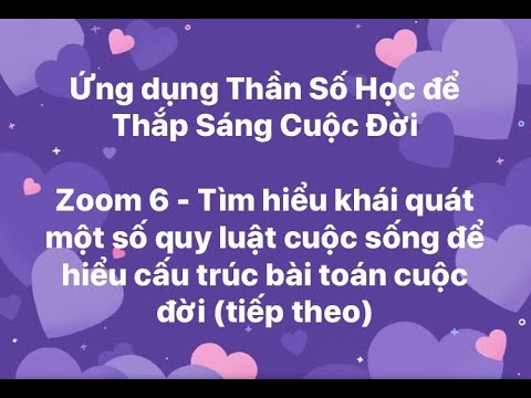 Video Zoom 6 -Thần Số Học Thắp Sáng Cuộc Đời-Một số quy luật... - youtube