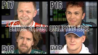 ALEX ALBON, KEVIN MAGNUSSEN, MICK, & SEBASTIAN VETTEL POST QUALIFYING INTERVIEW BRITISH GP 2022
