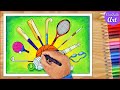 Sports Day drawing || poster making on sports day India - Easy step by step image