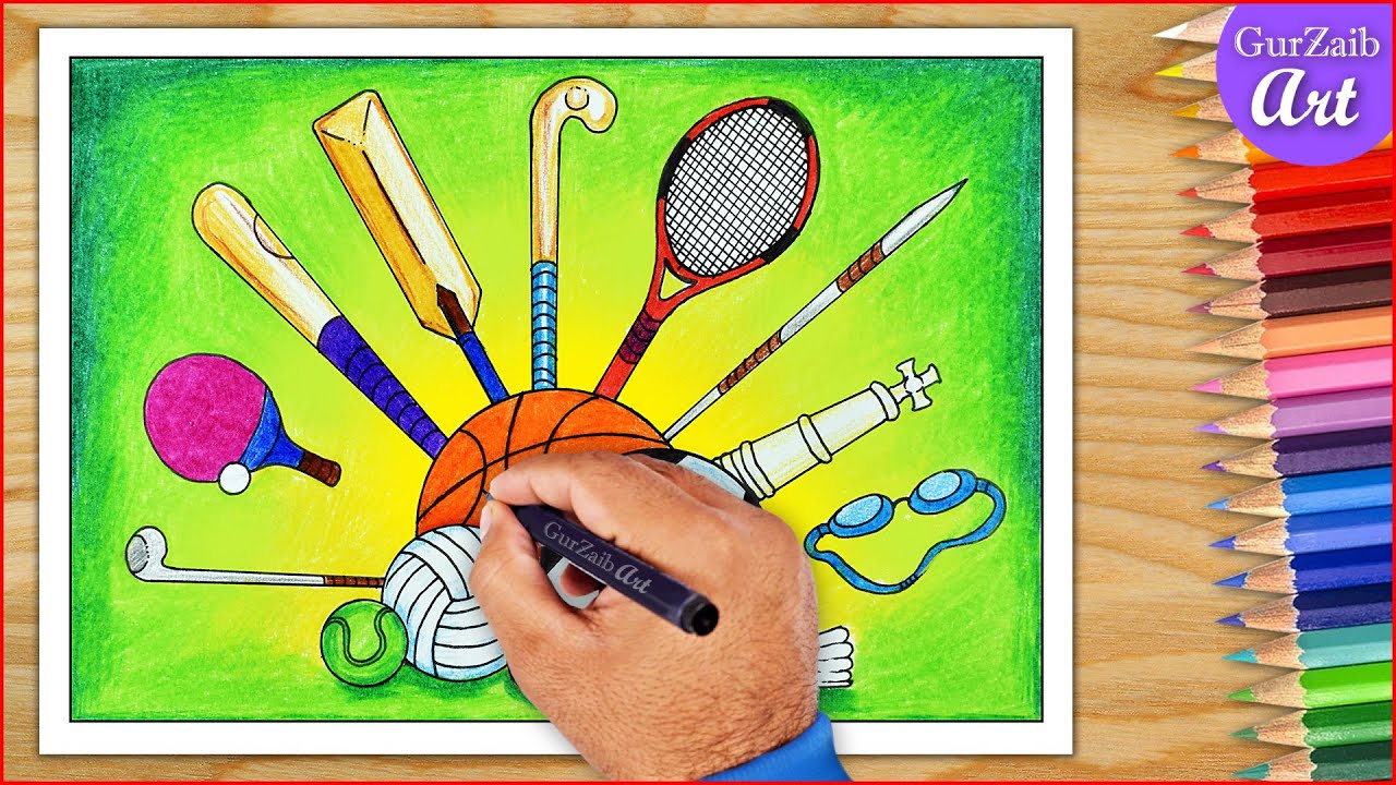 Sports Day drawing || poster making on sports day India - Easy ...