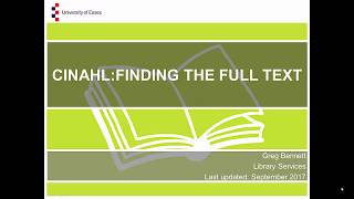 CINAHL: Finding the full text