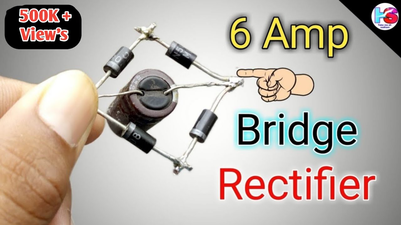 DIY AC DC Converter  Bridge rectifier B2U, E1U, smoothing capacitor and  practical example 