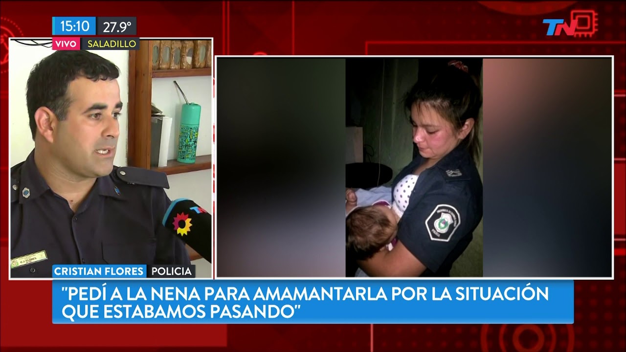 Una policía amamantó  a un bebé tras la muerte de su mamá