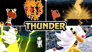 Evolution of Using Thunder in Pokémon & Locations (1996 - 2025)