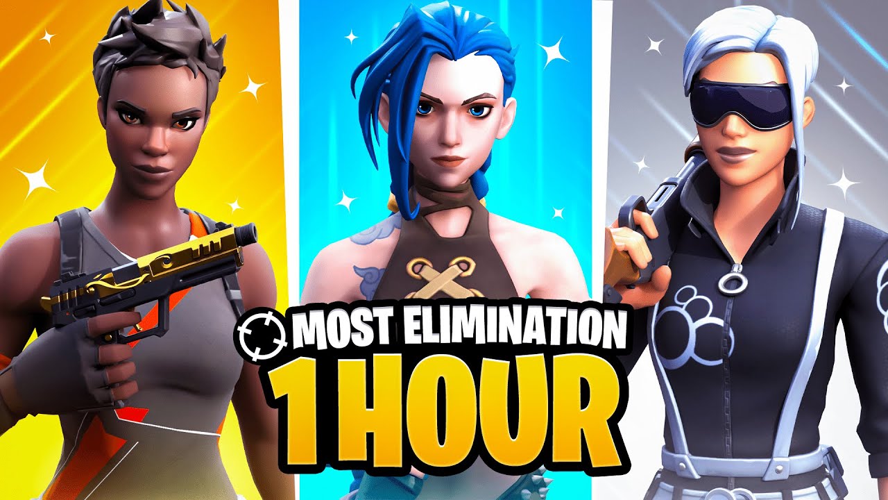 How MANY Eliminations Can You Get in 1 HOUR... (1v1v1)