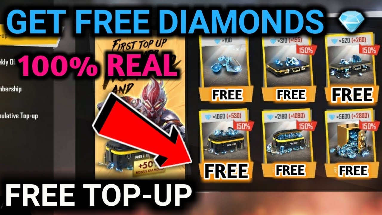 HOW TO GET FREE DIAMONDS IN FREE FIRE & FREE TOP-UP IN ...