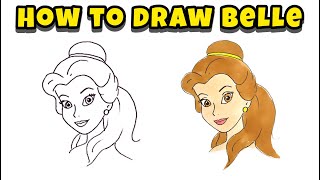 How to Draw Belle from Beauty and the Beast – Create Disney Princess Artwork